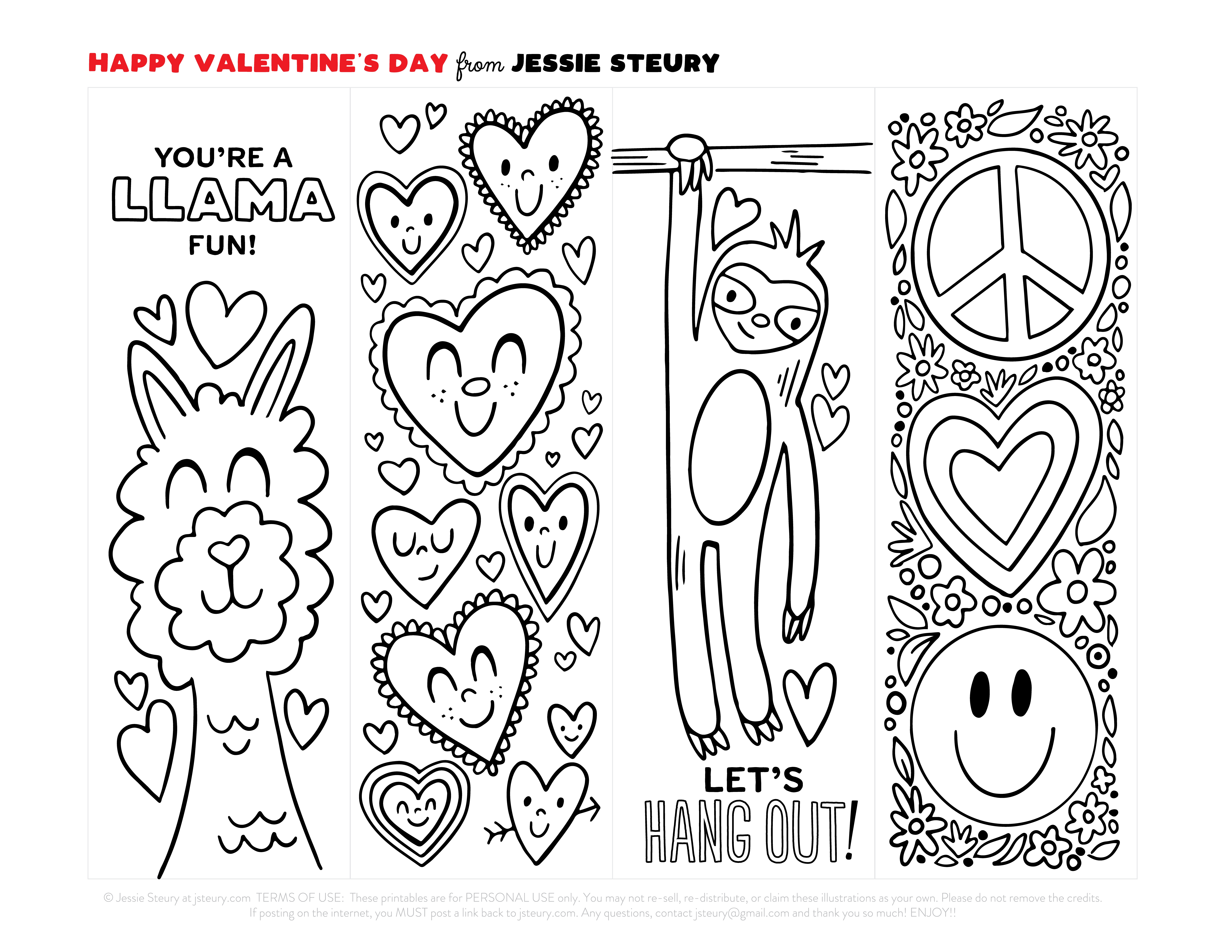 Free Printable Colouring Bookmarks