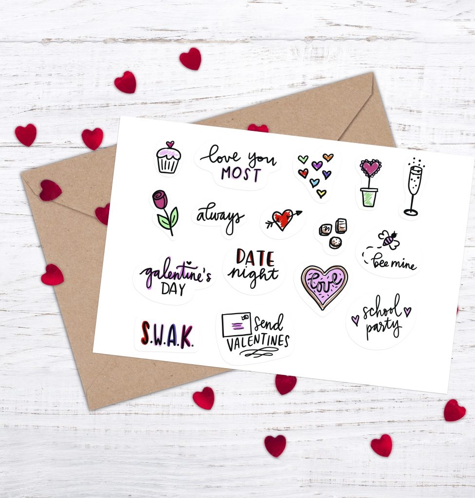 Free Printable Valentine Stickers Pineapple Paper Co 
