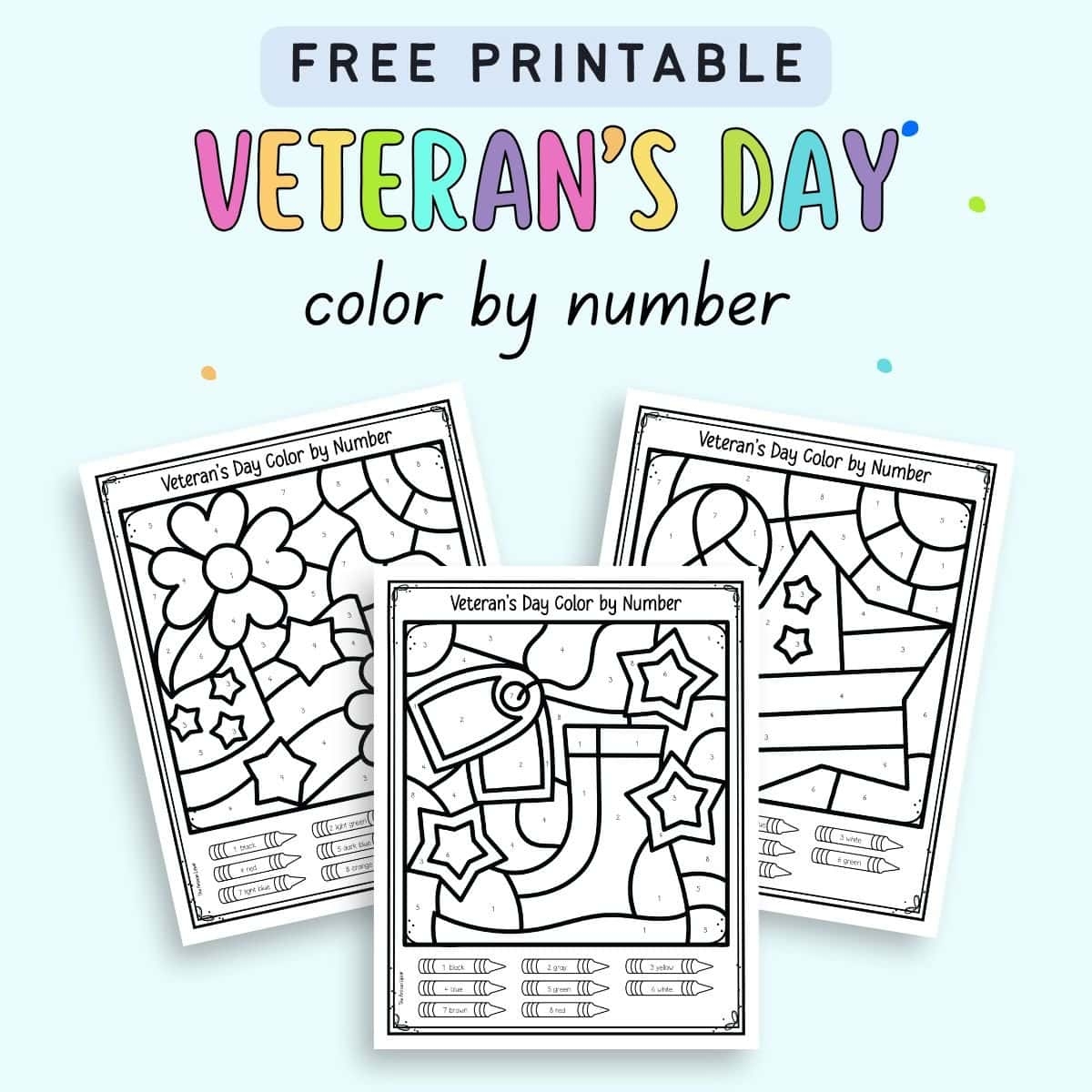 Free Printable Veteran s Day Color By Number Worksheets The 