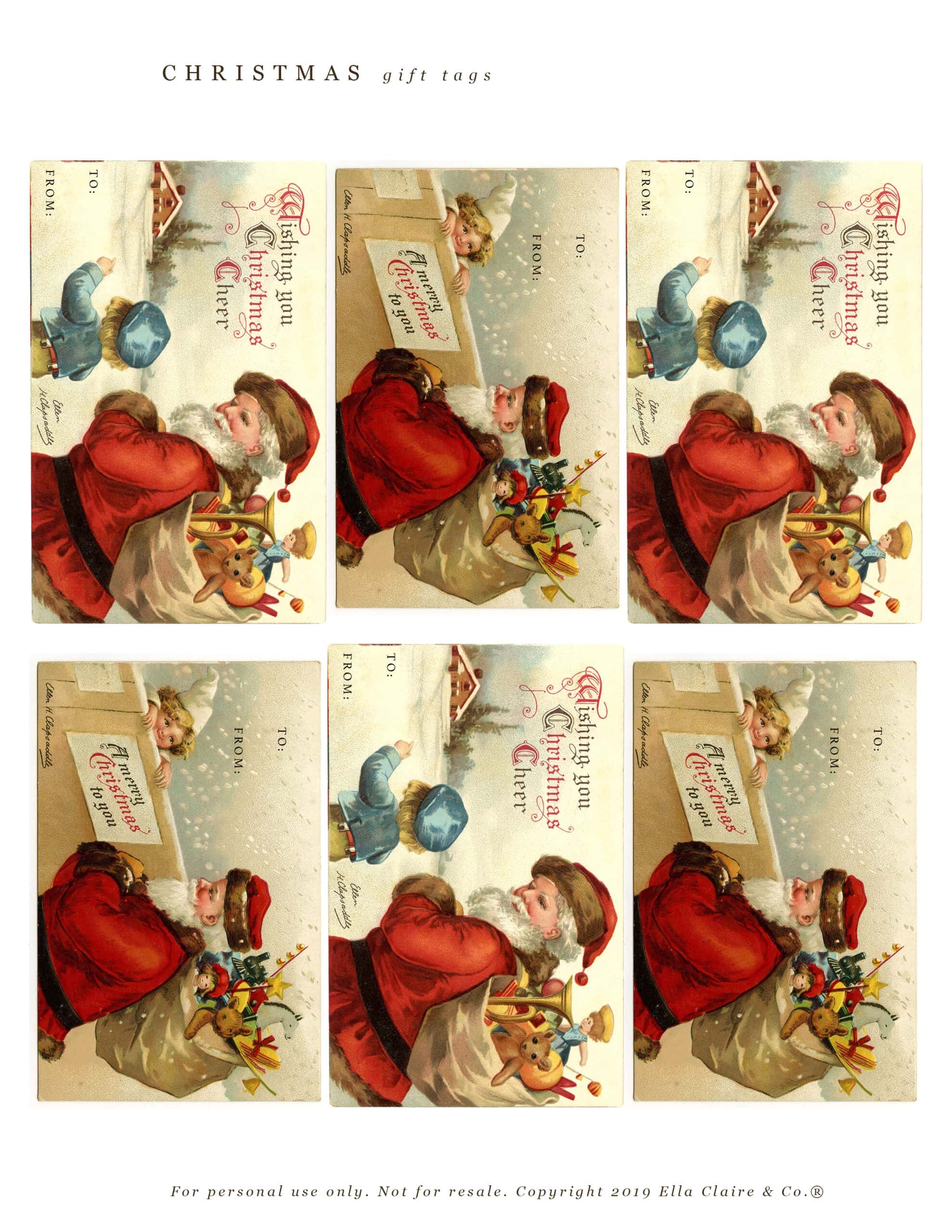 Free Vintage Santa Printables