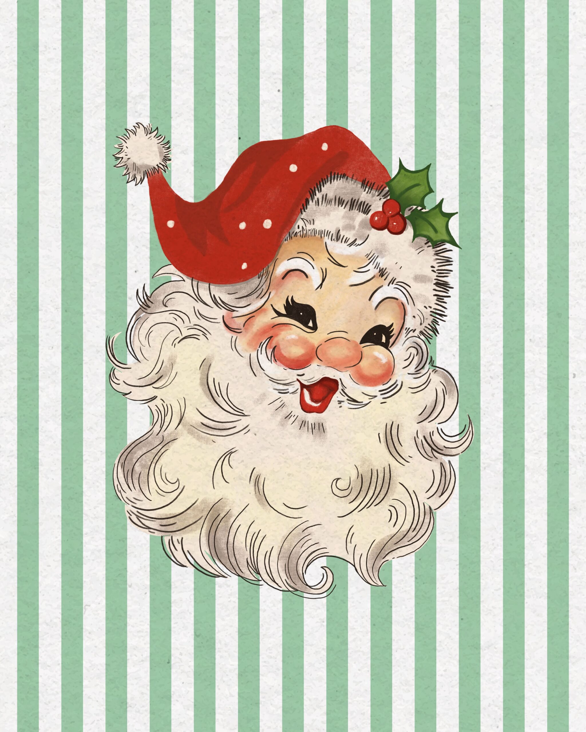 Free Printable Vintage Santa Wall Art Set The Cottage Market