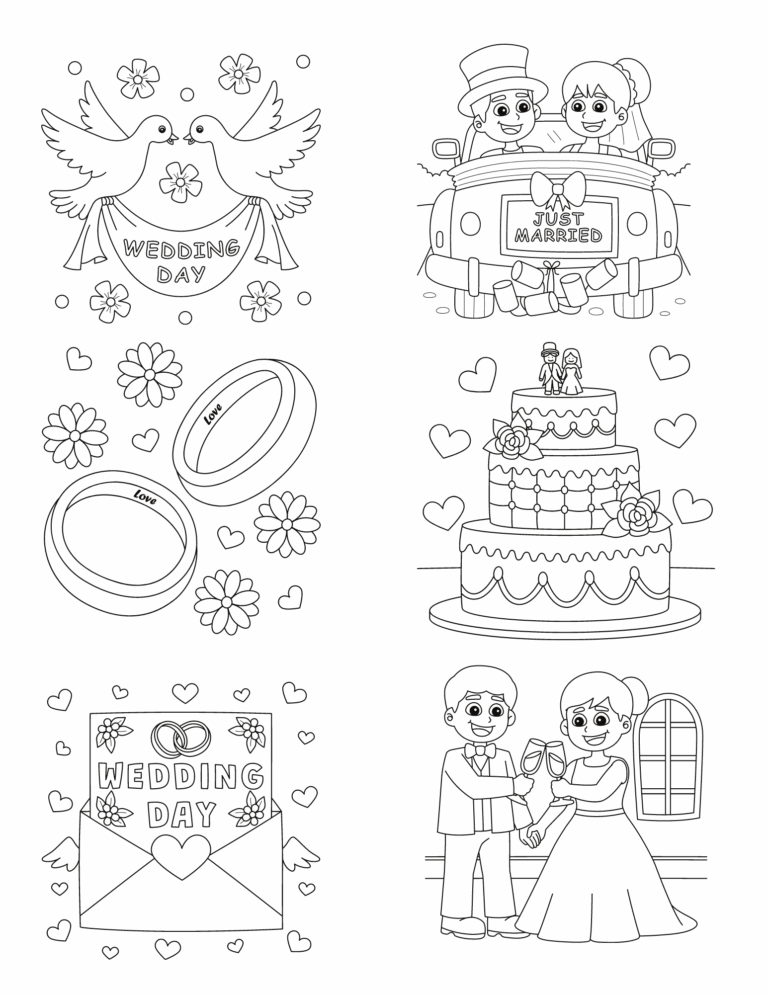 Free Printable Wedding Coloring Pages Two Kids And A Coupon Worksheets Library