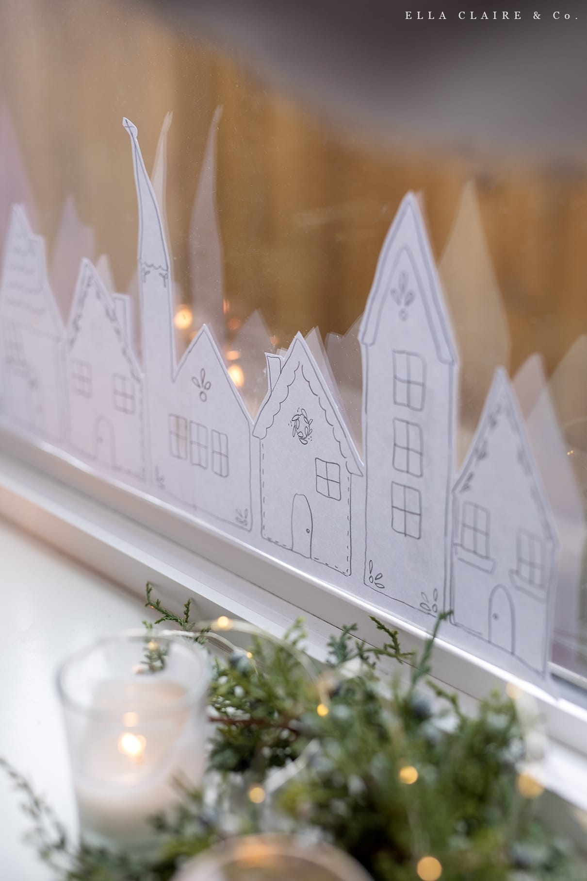 Free Printable Window Christmas Village Ella Claire U0026 Co 