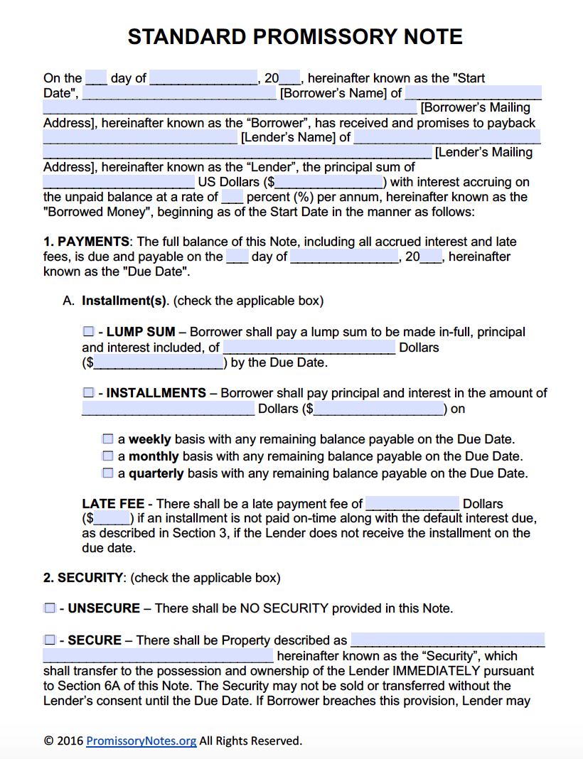 Free Promissory Note Template Adobe PDF U0026 Microsoft Word Promissory Notes Promissory Notes