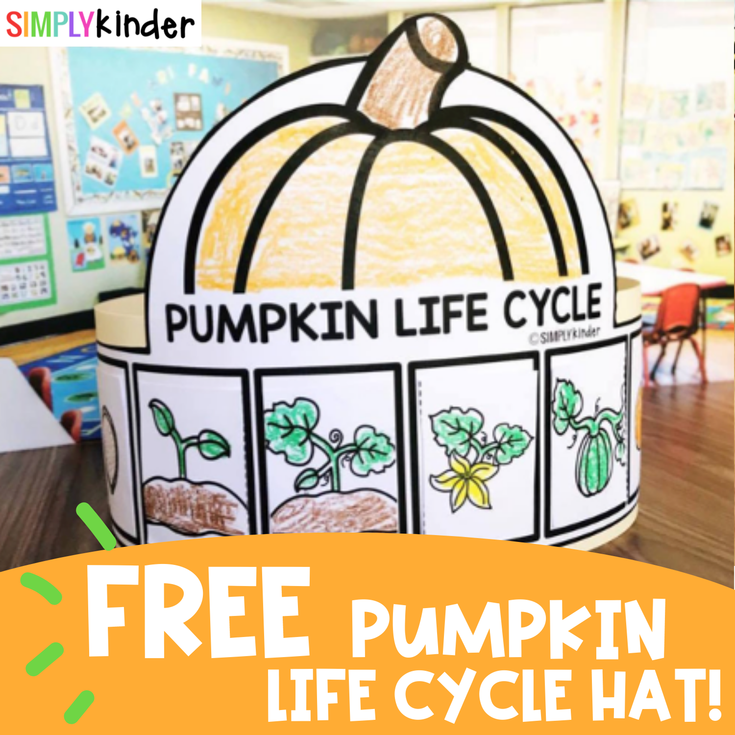 Free Pumpkin Life Cycle Hat Simply Kinder