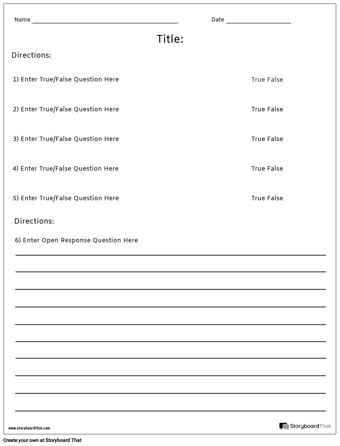 Free Quiz Maker Online Templates For Teachers Tests