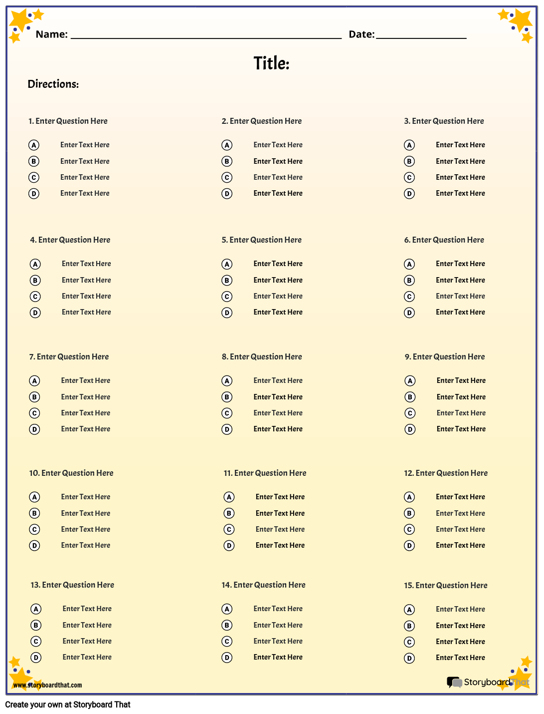 Free Printable Test Creator