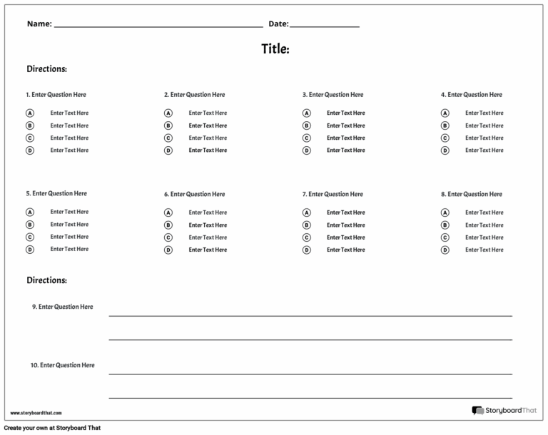 Free Quiz Maker Online Templates For Teachers Tests