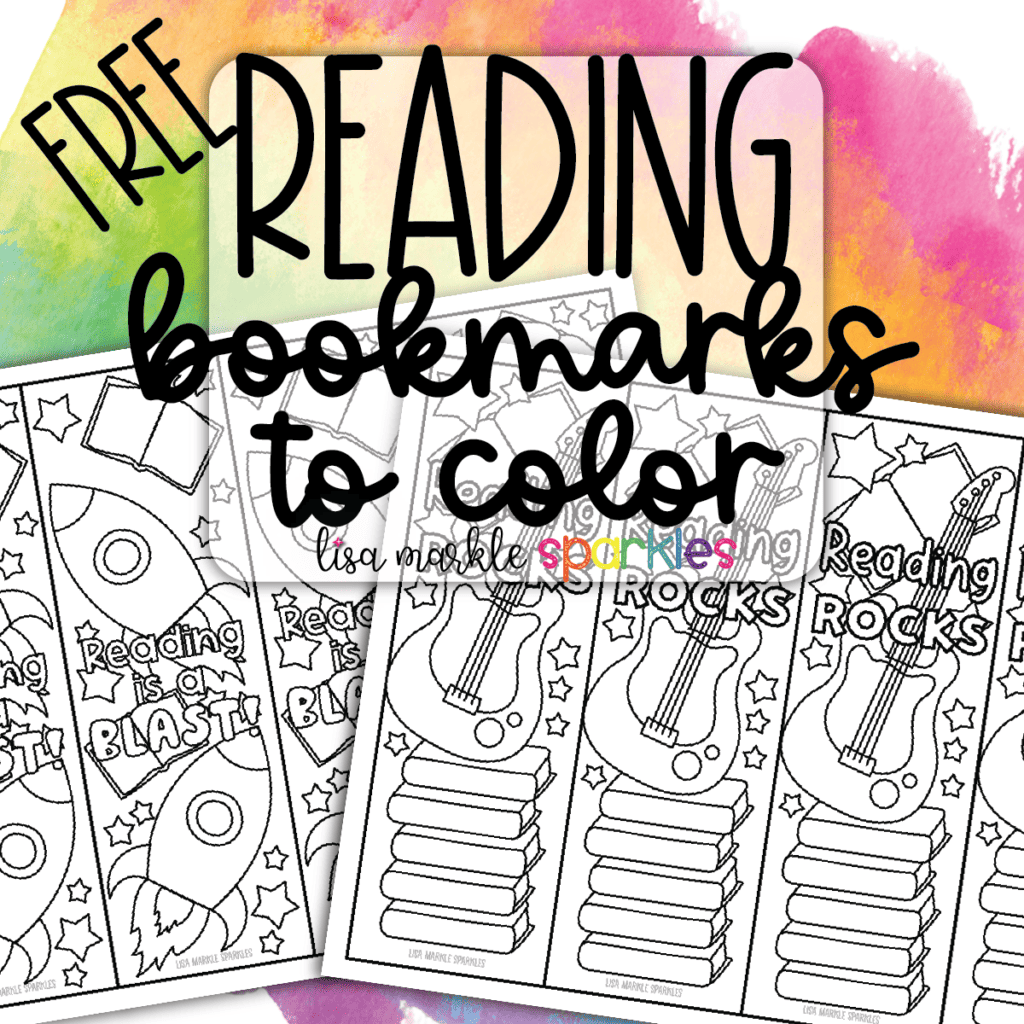 Free Reading Bookmarks To Color Printable PDF Lisa Markle 