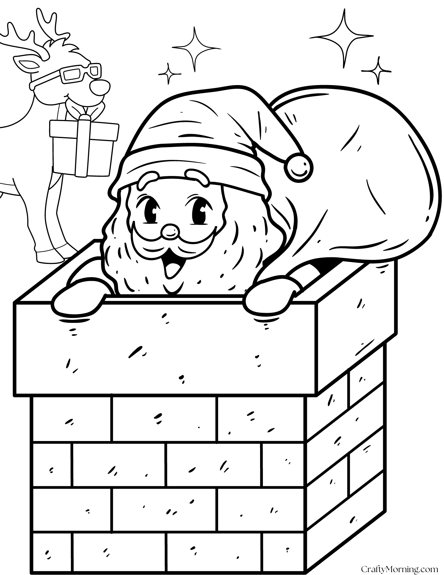 Santa Coloring Pages Printable Free