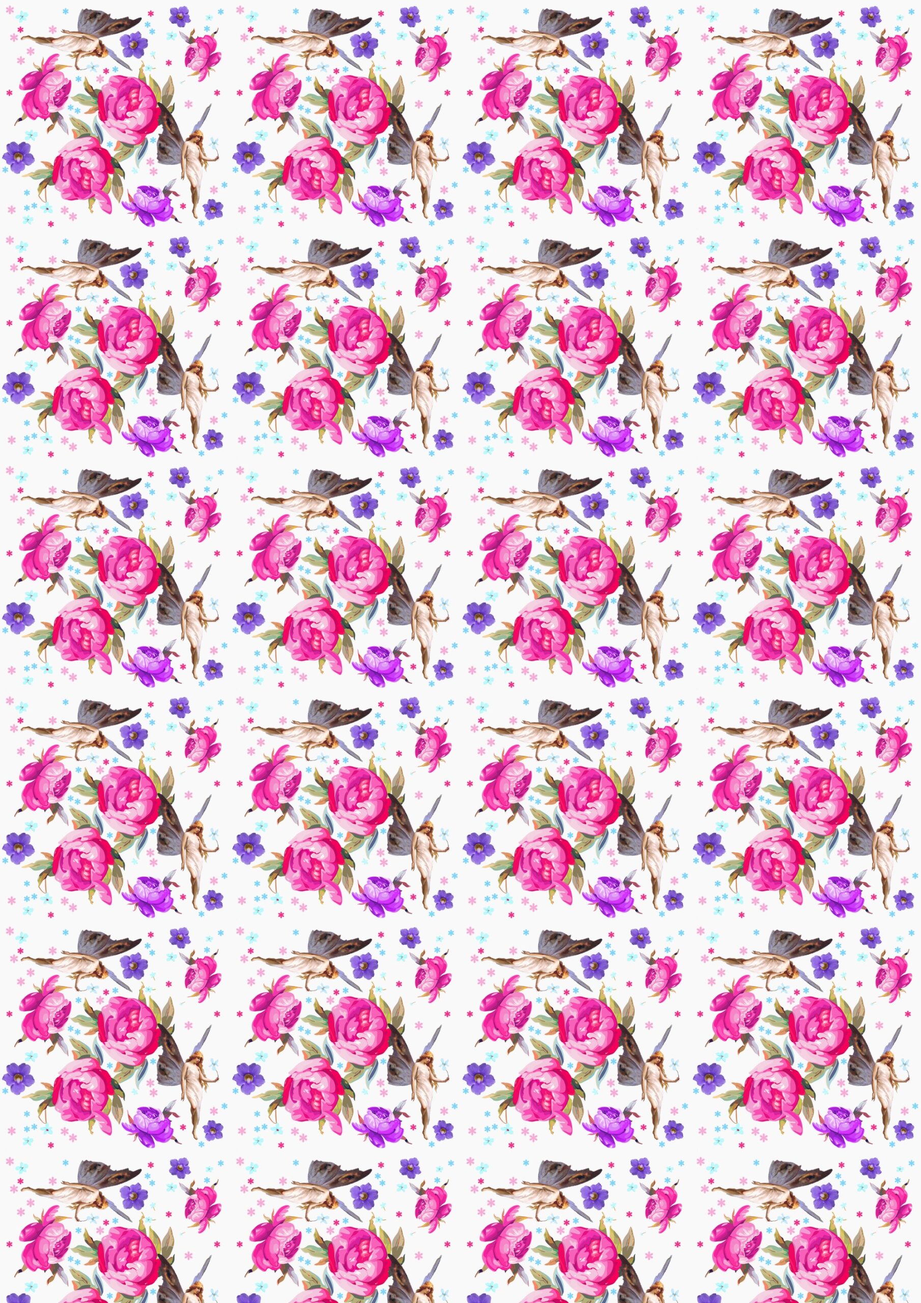 Free Scrapbook Paper Garden Flower Fairies Large Rooftop Post 