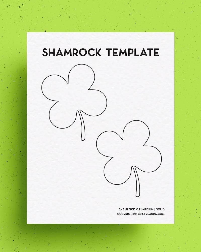 Free Shamrock Template U0026 Four Leaf Clover Printables Crazy Laura