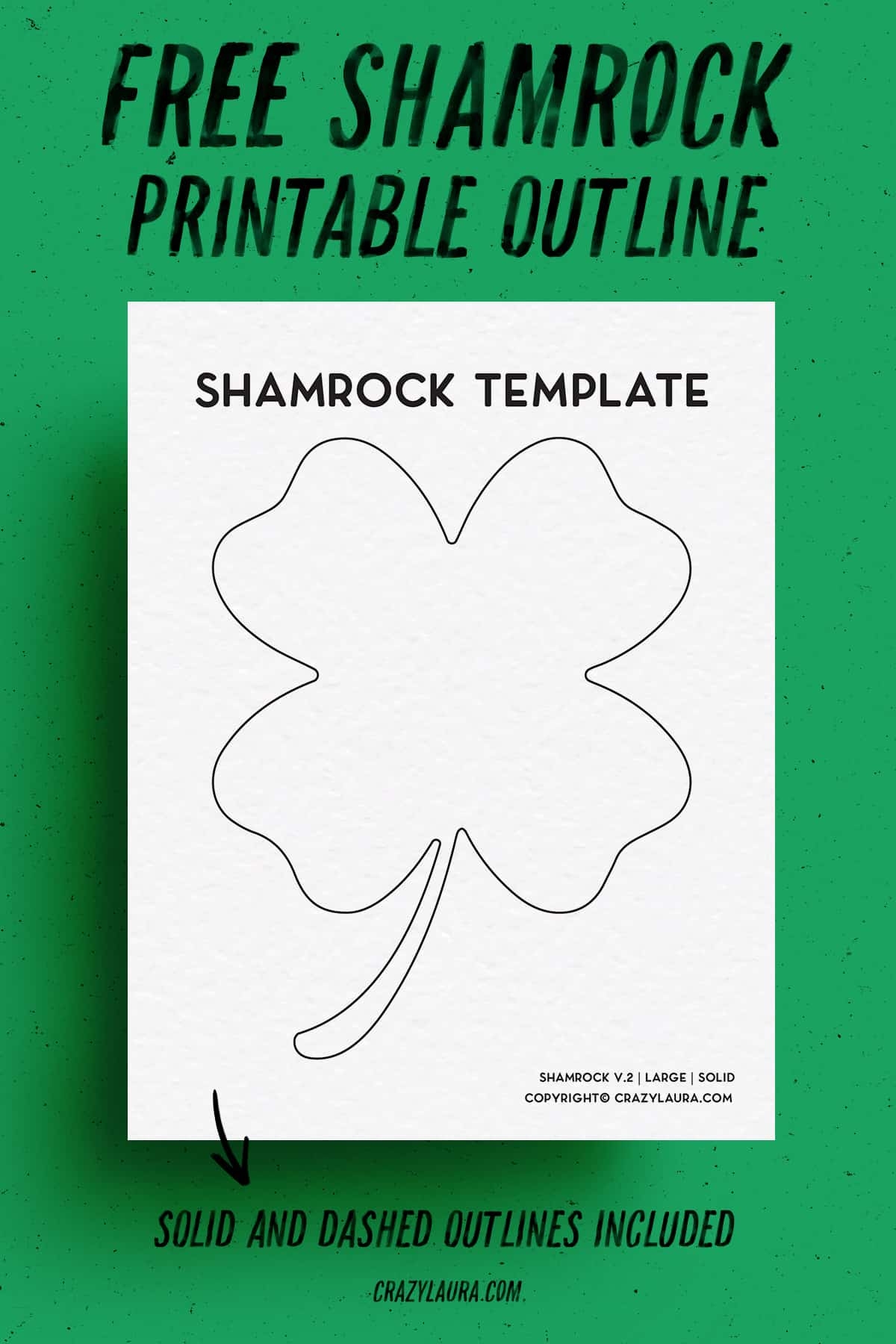 Free Shamrock Template U0026 Four Leaf Clover Printables Crazy Laura
