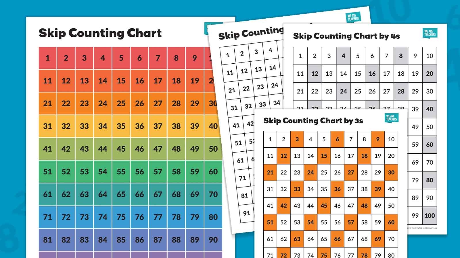 Skip Counting Chart Free Printable