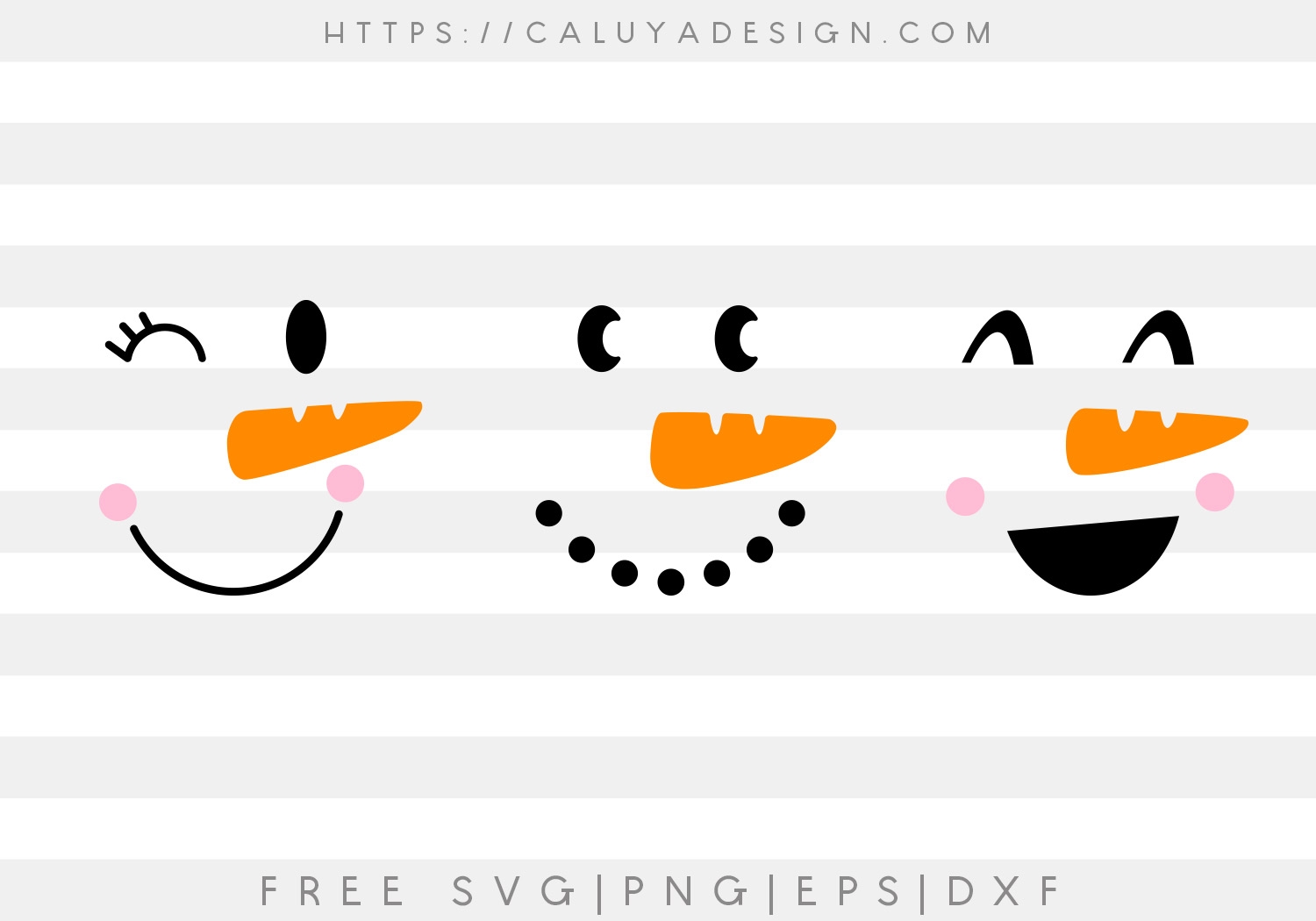 Free Snowman Faces I SVG PNG EPS U0026 DXF By Caluya Design
