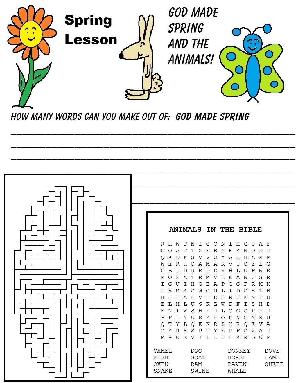 Free Spring Sunday School Lesson Plan For Kids