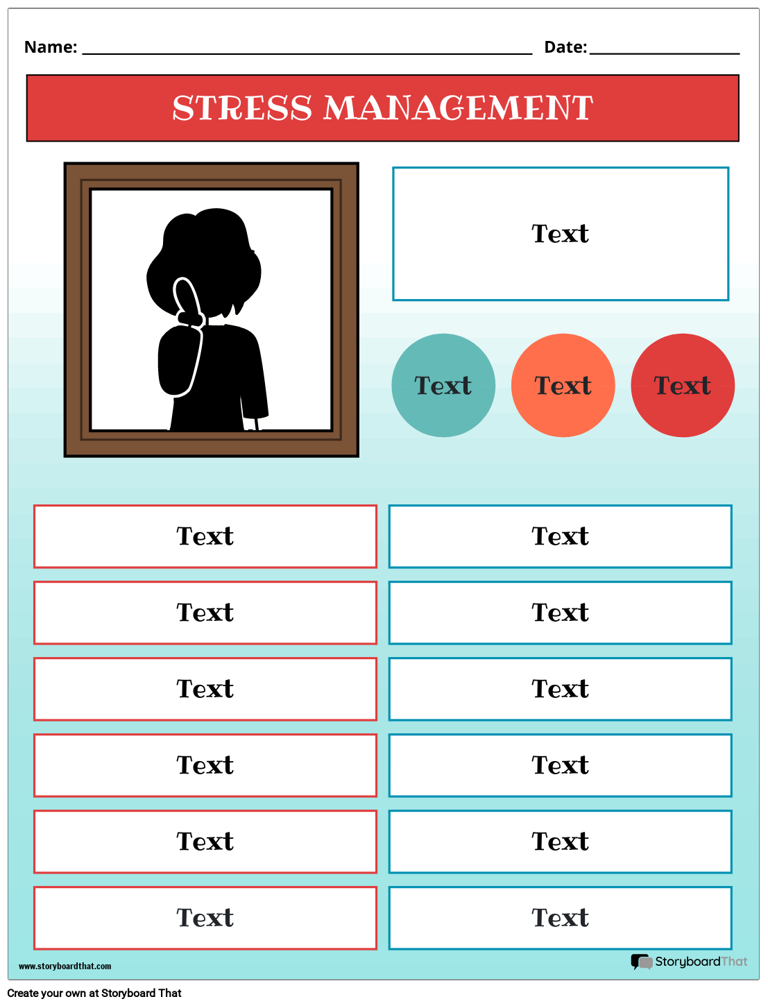 Free Stress Management Worksheets By StoryboardThat
