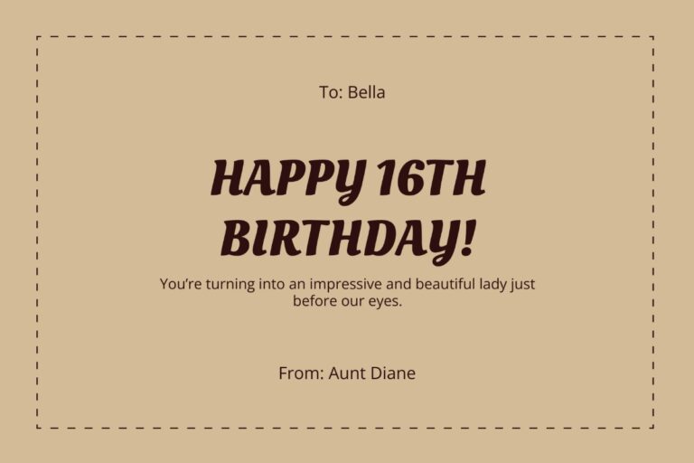 Free Sweet 16 Birthday Card Templates Editable And Printable