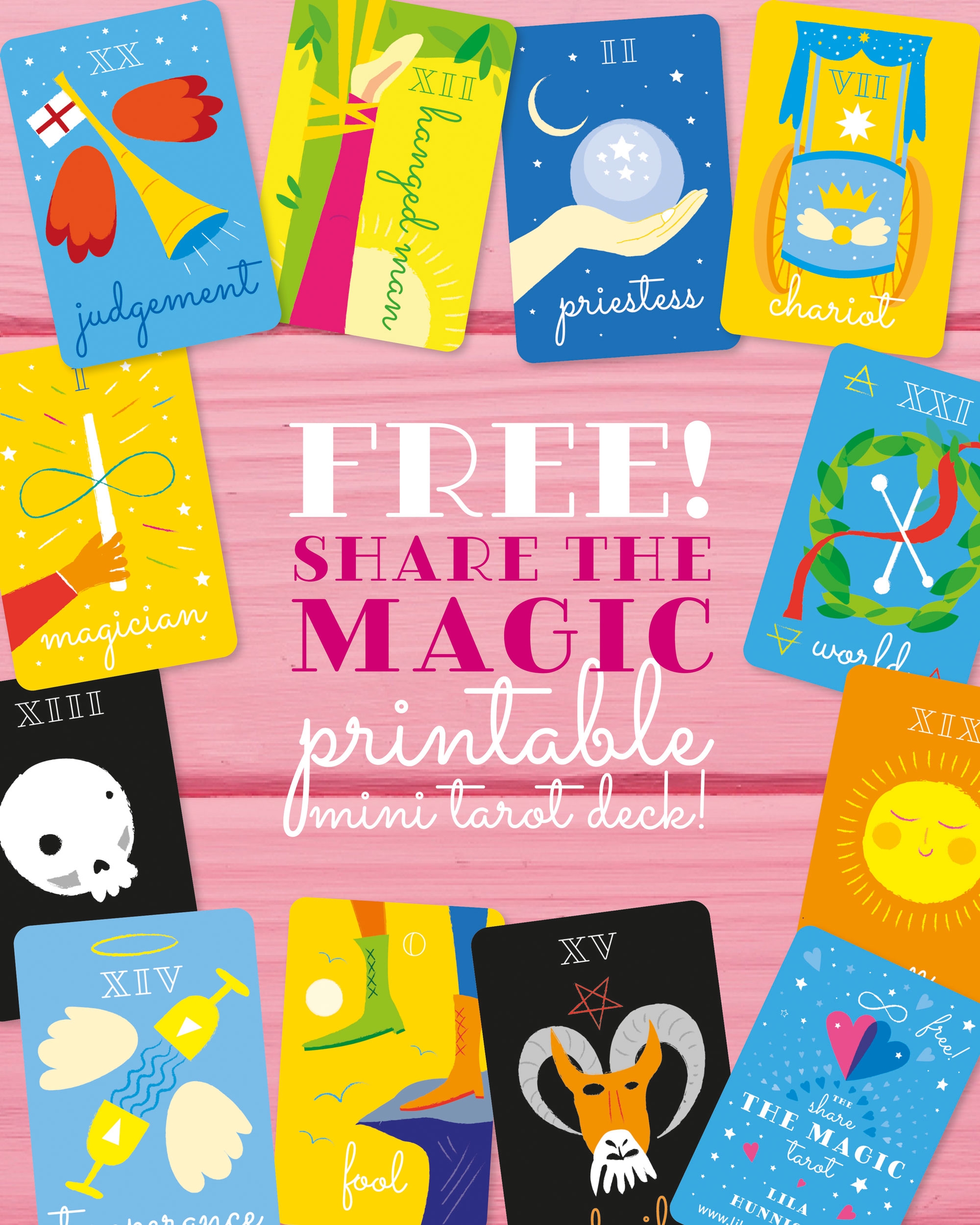 Free Tarot Deck Printable Lila Hunnisett Art Illustrated Tarot 