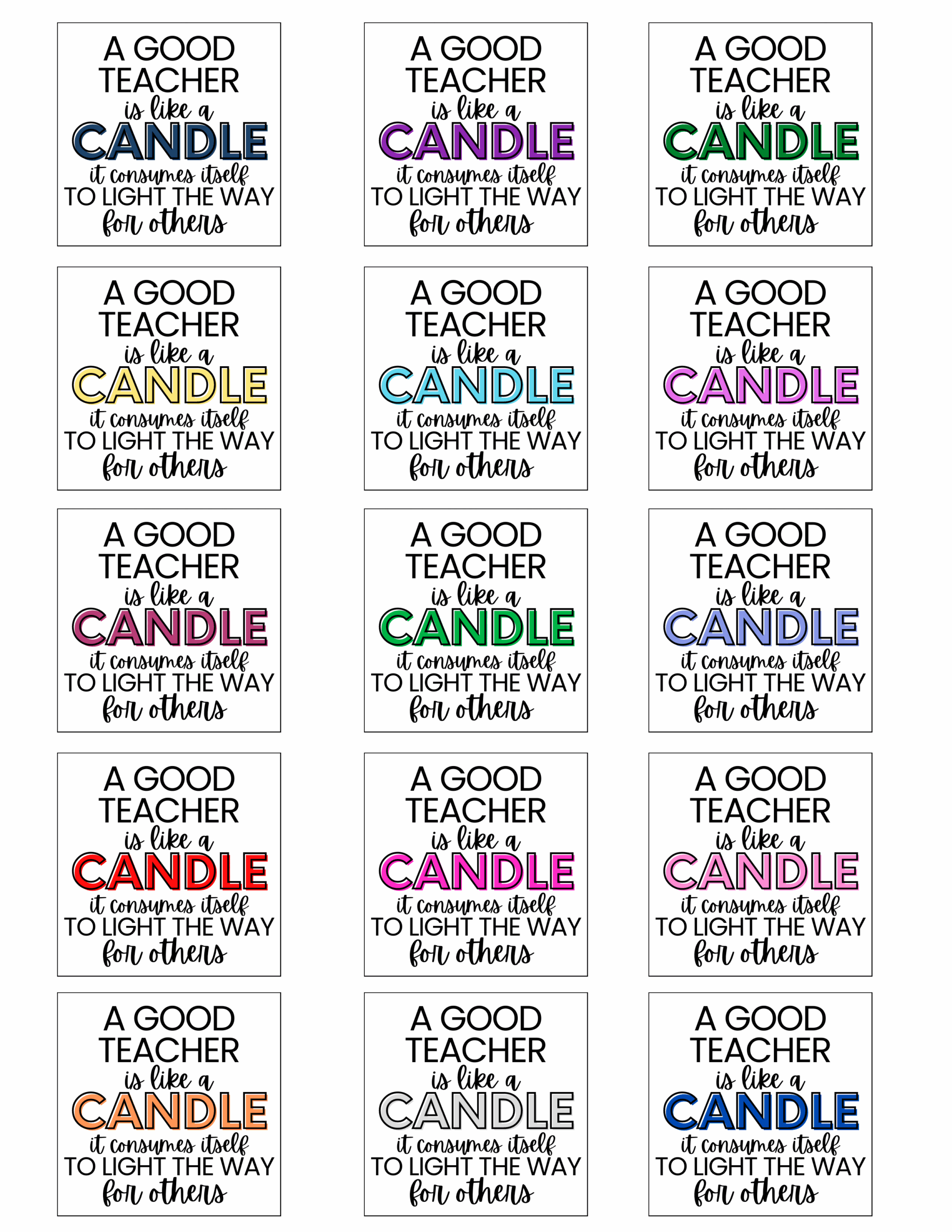 Free Teacher Appreciation Printables