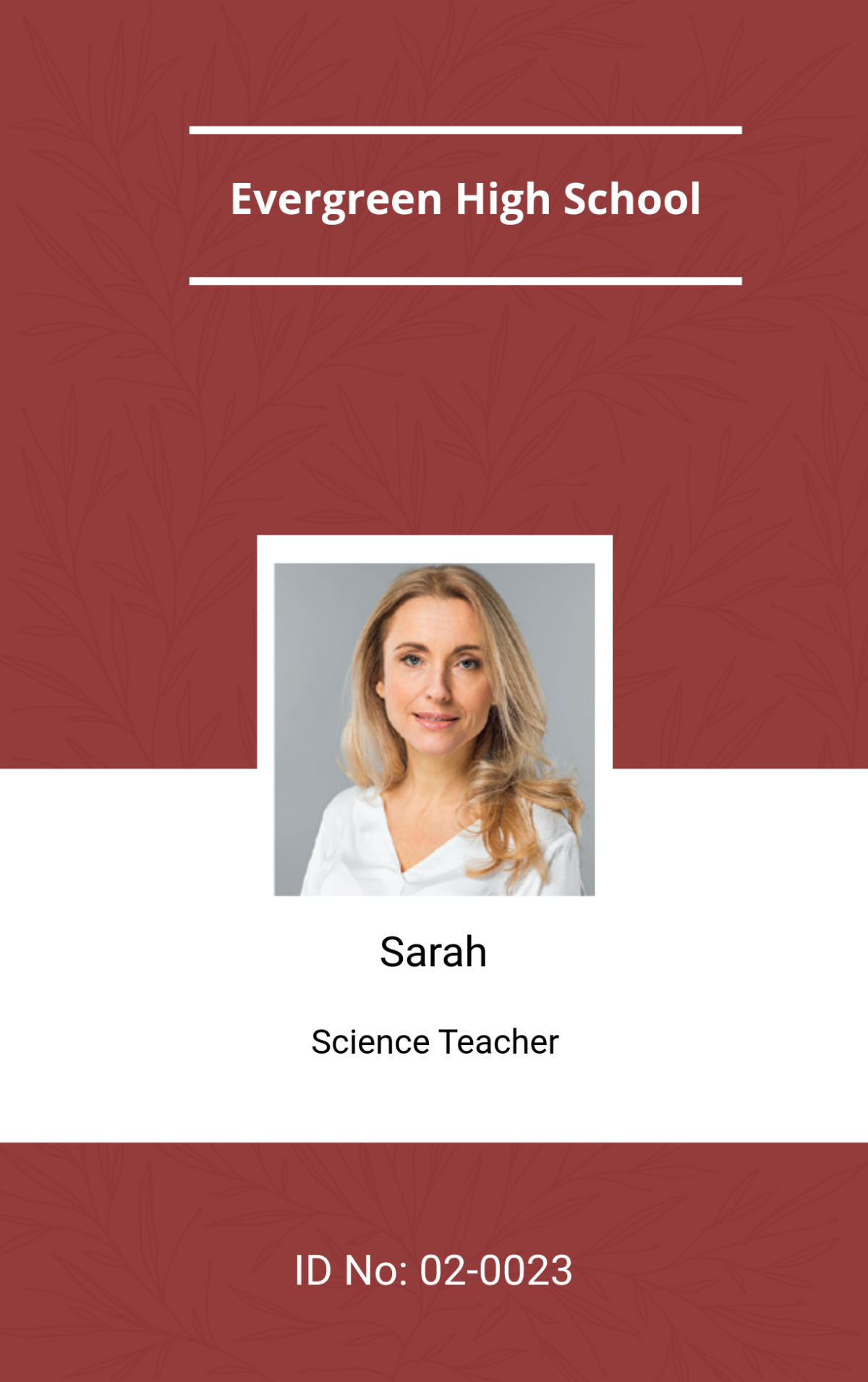 Free Teacher ID Card Templates Editable And Printable