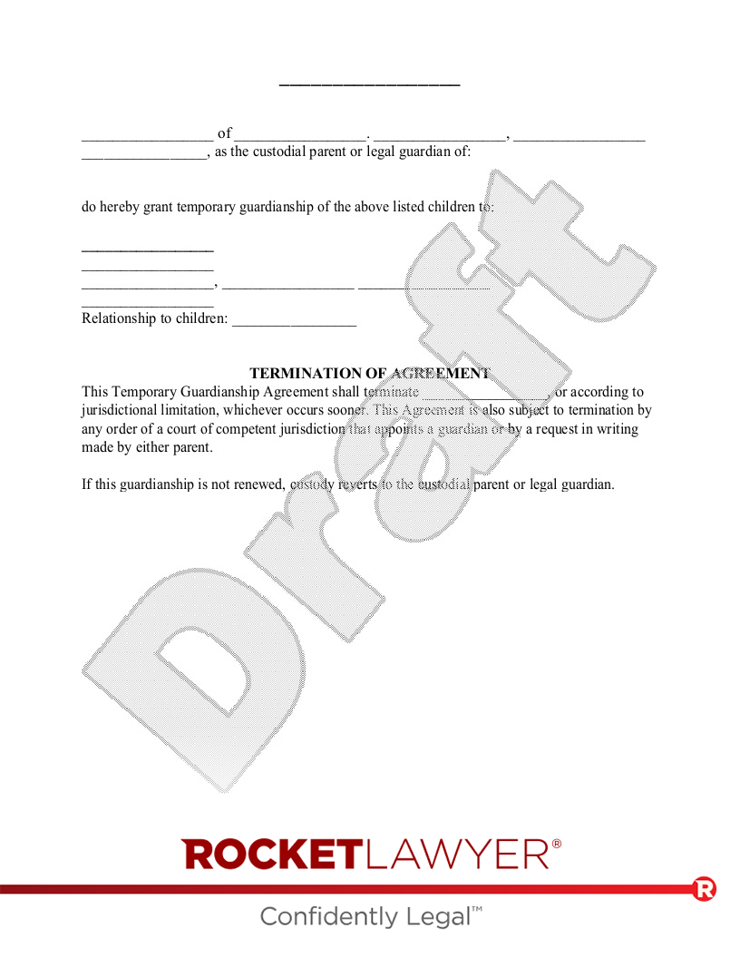 Free Printable Temporary Guardianship Forms