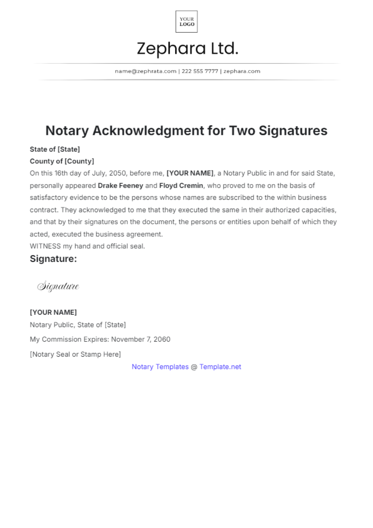 Free Texas Notary Acknowledgement Template To Edit Online
