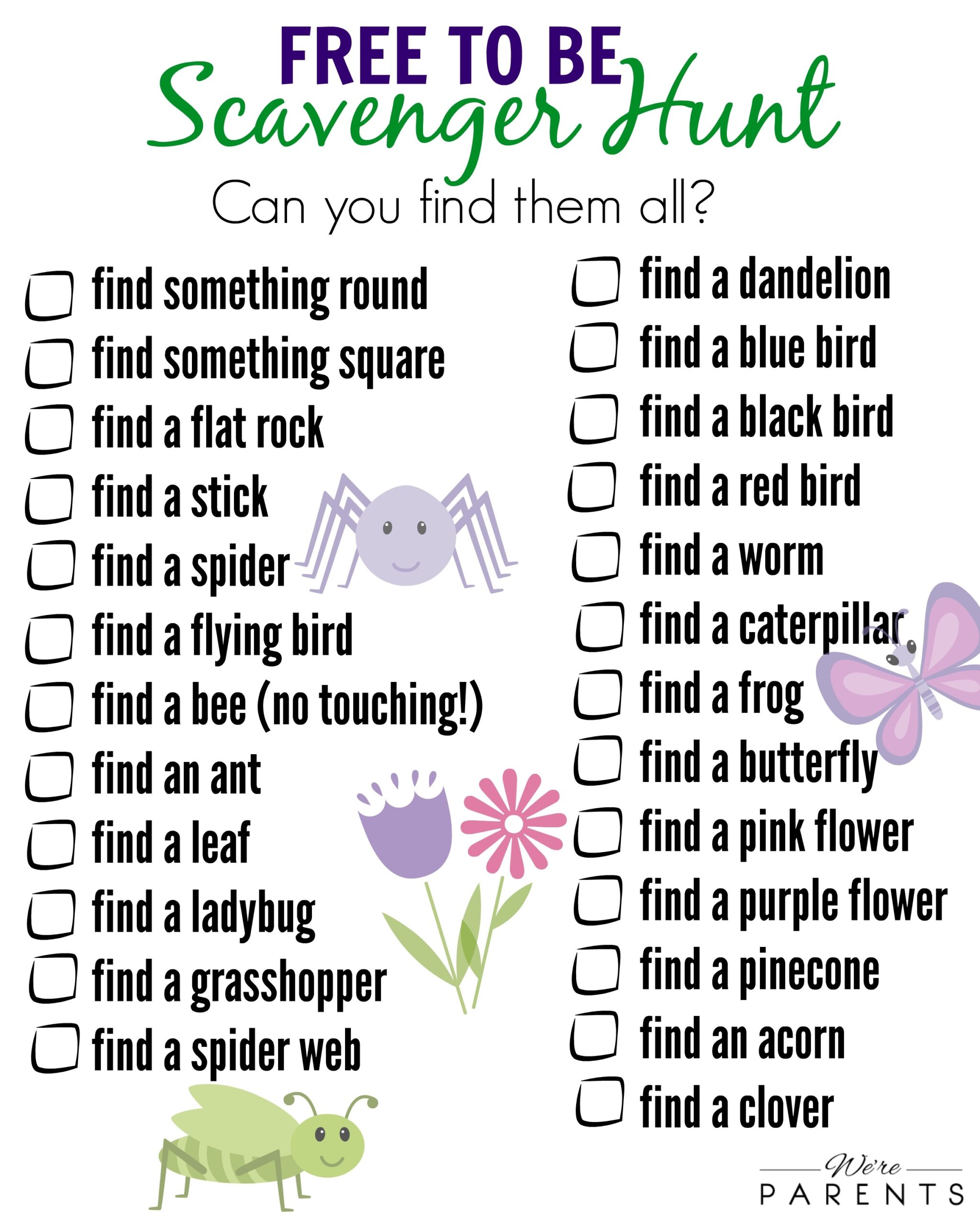 Scavenger Hunt Printable Free