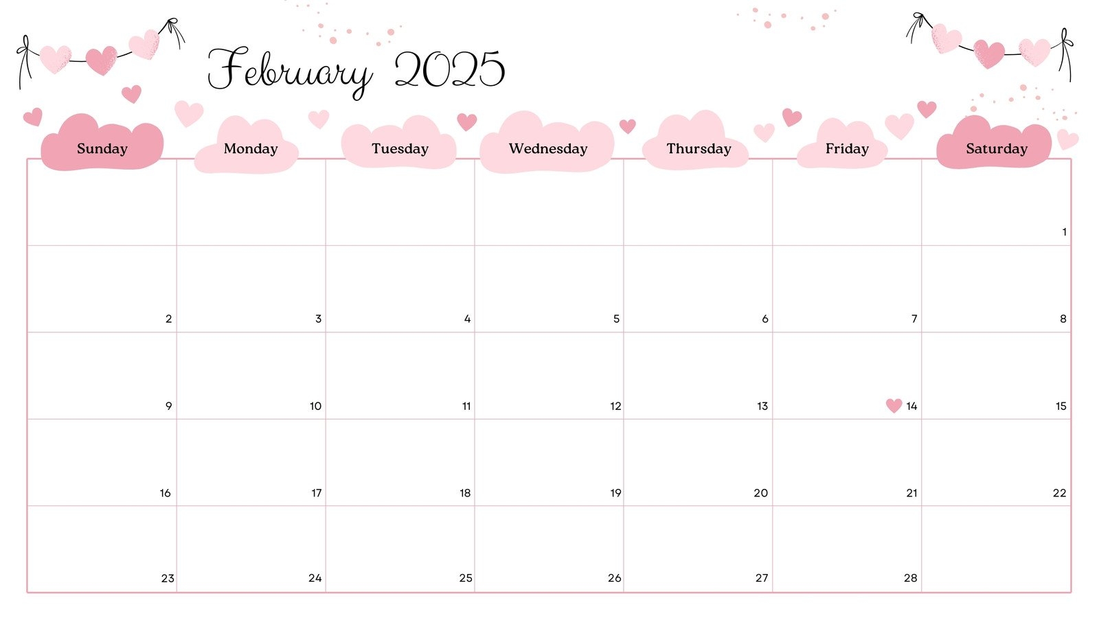 Free Printable Feb Calendar