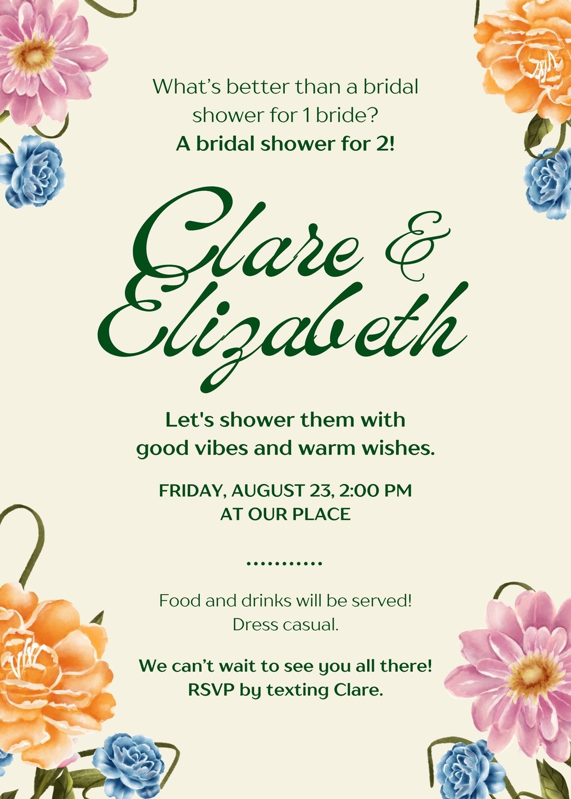 Free To Personalize Bridal Shower Card Templates Canva