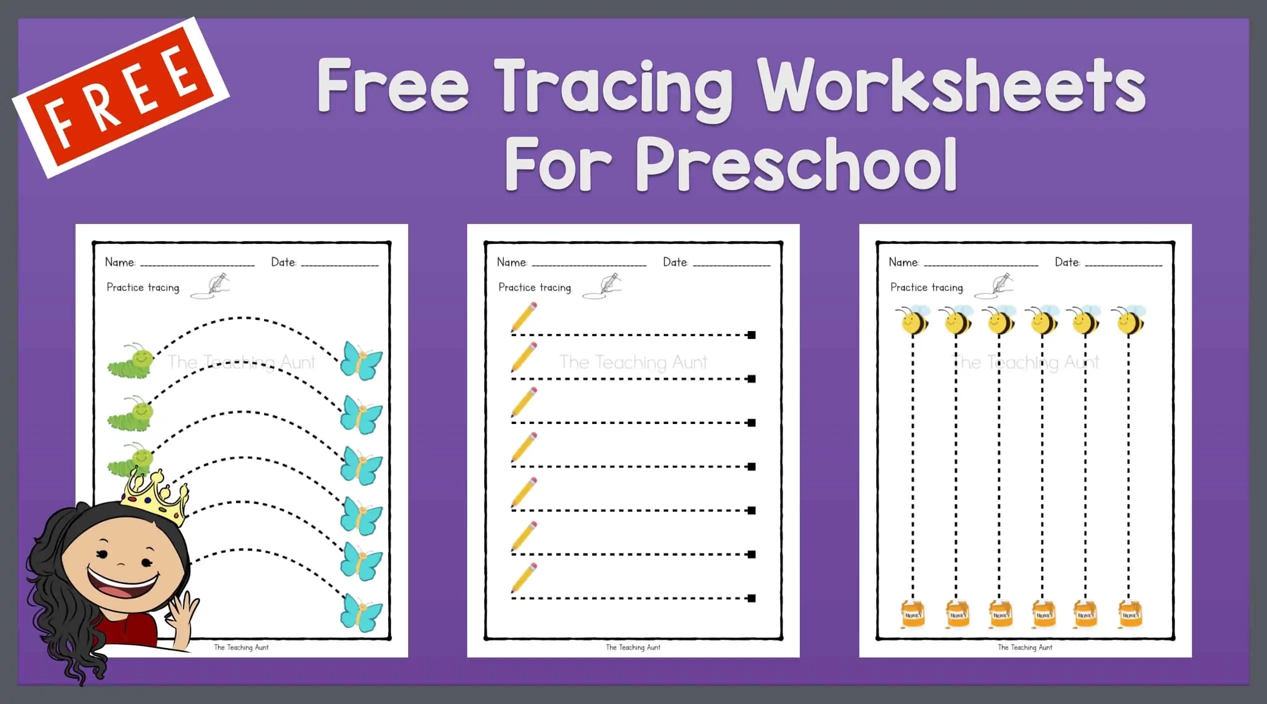 Free Tracing Worksheets For Preschool The Teaching Aunt