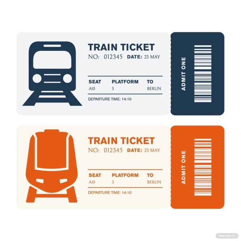 Free Train Ticket Templates Editable And Printable