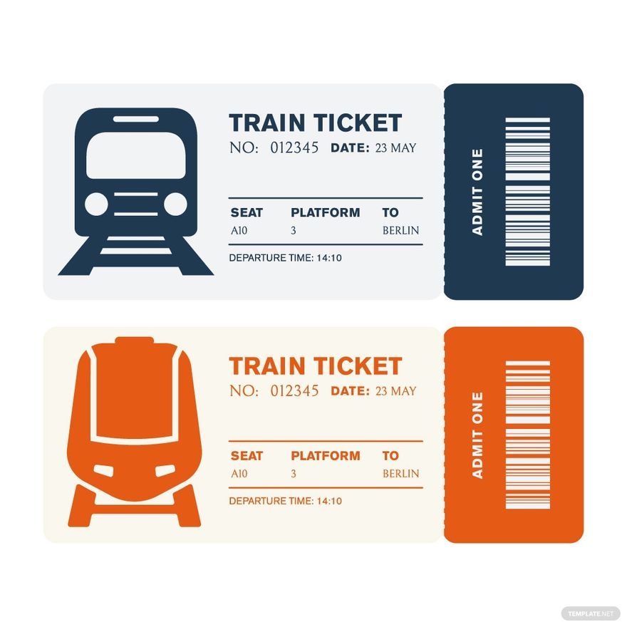 Free Train Ticket Templates Editable And Printable