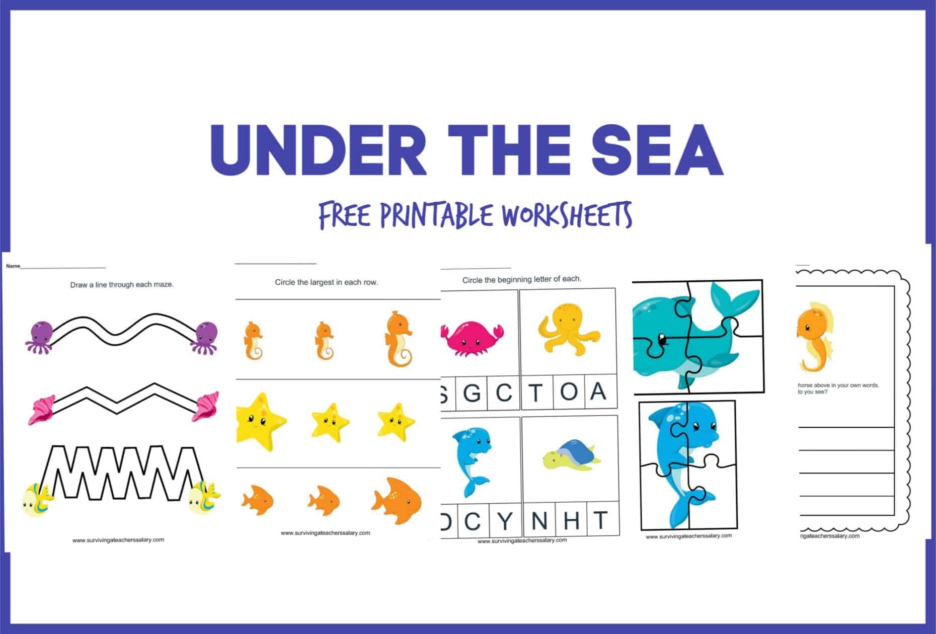 Free Printable Under The Sea Worksheets