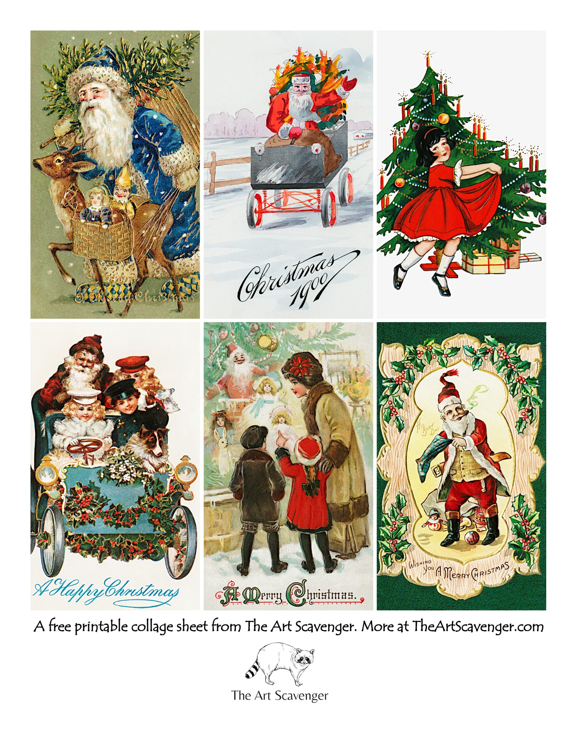 Free Vintage Christmas Ephemera Collage Sheet Printables The Art Scavenger