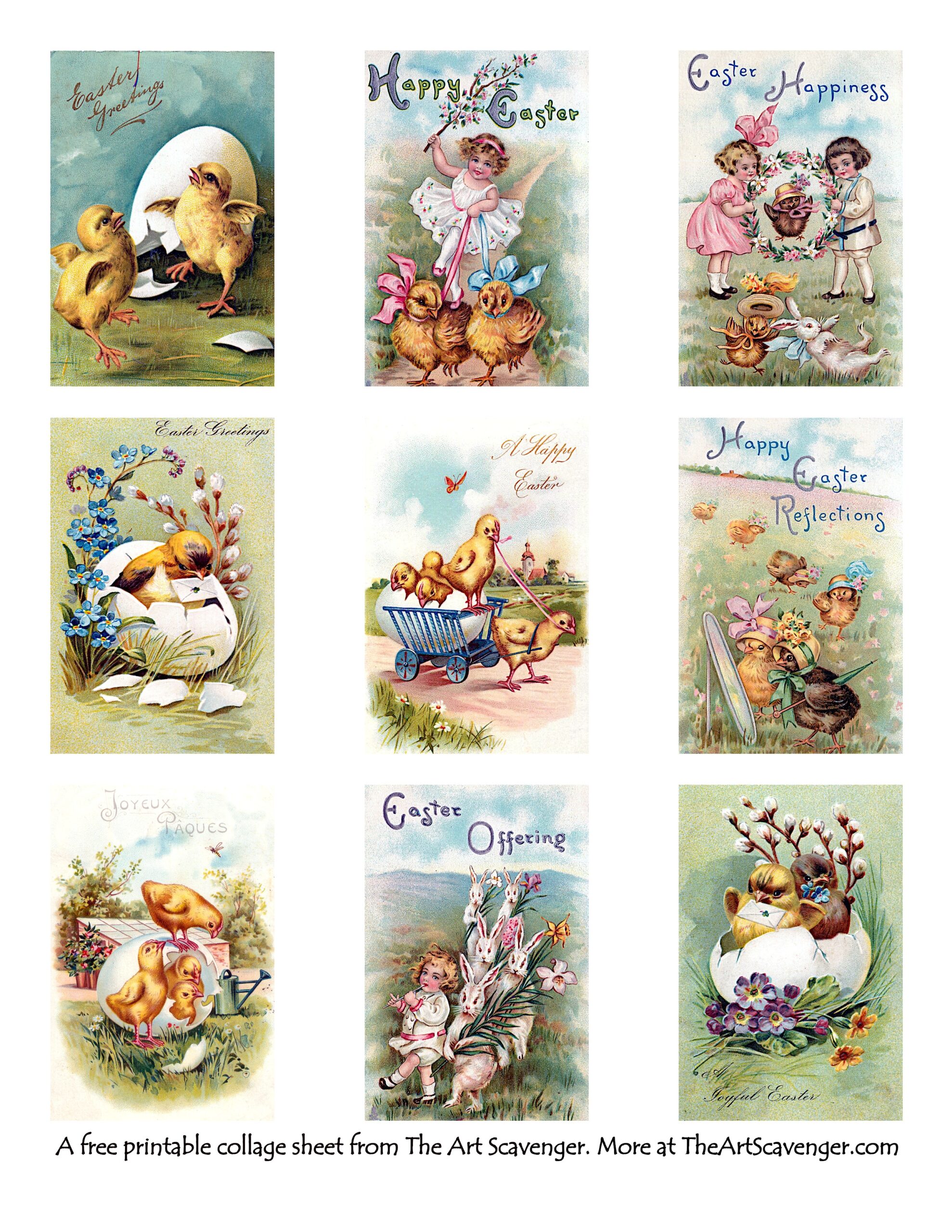 Free Vintage Easter Journal Cards The Art Scavenger