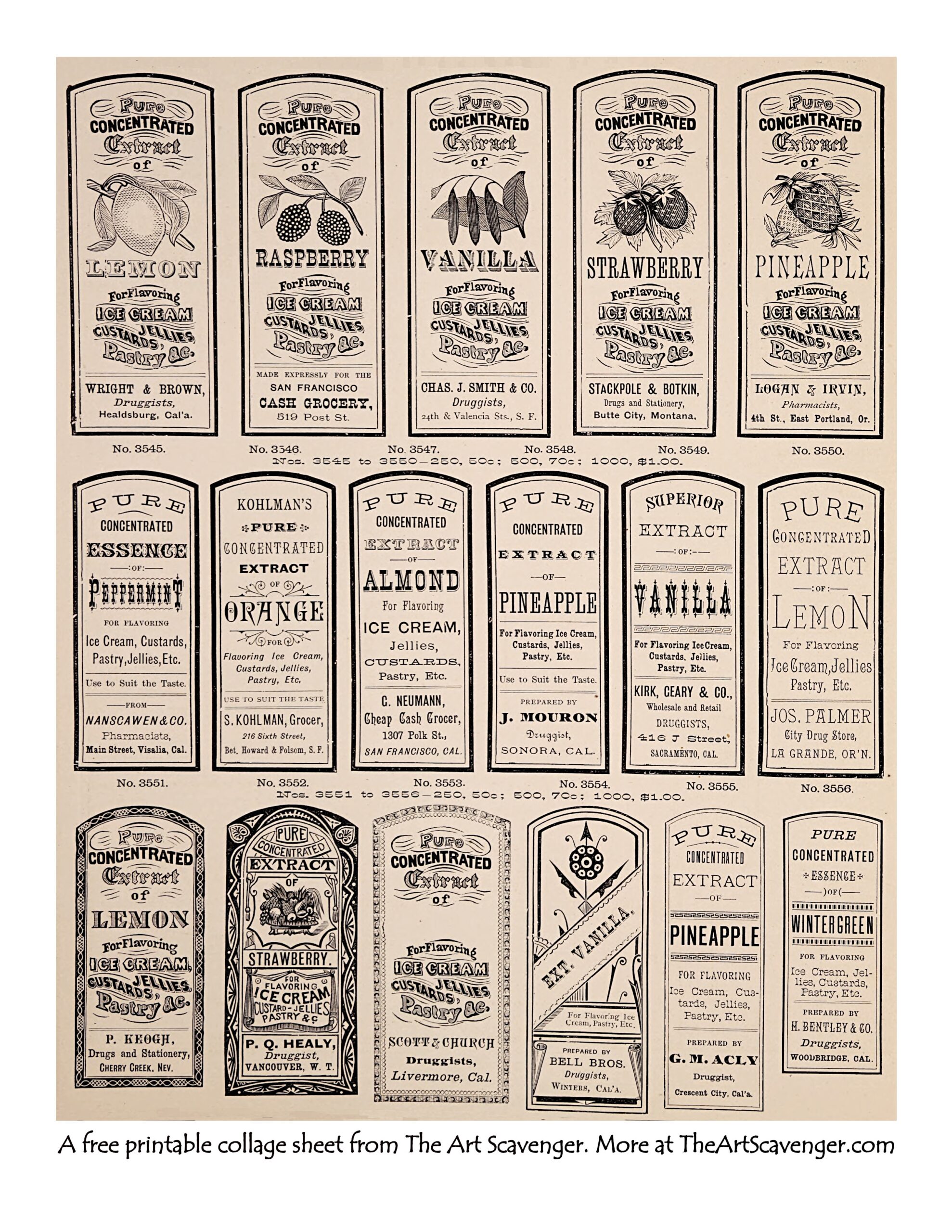 Free Vintage Flavor Extract Labels The Art Scavenger