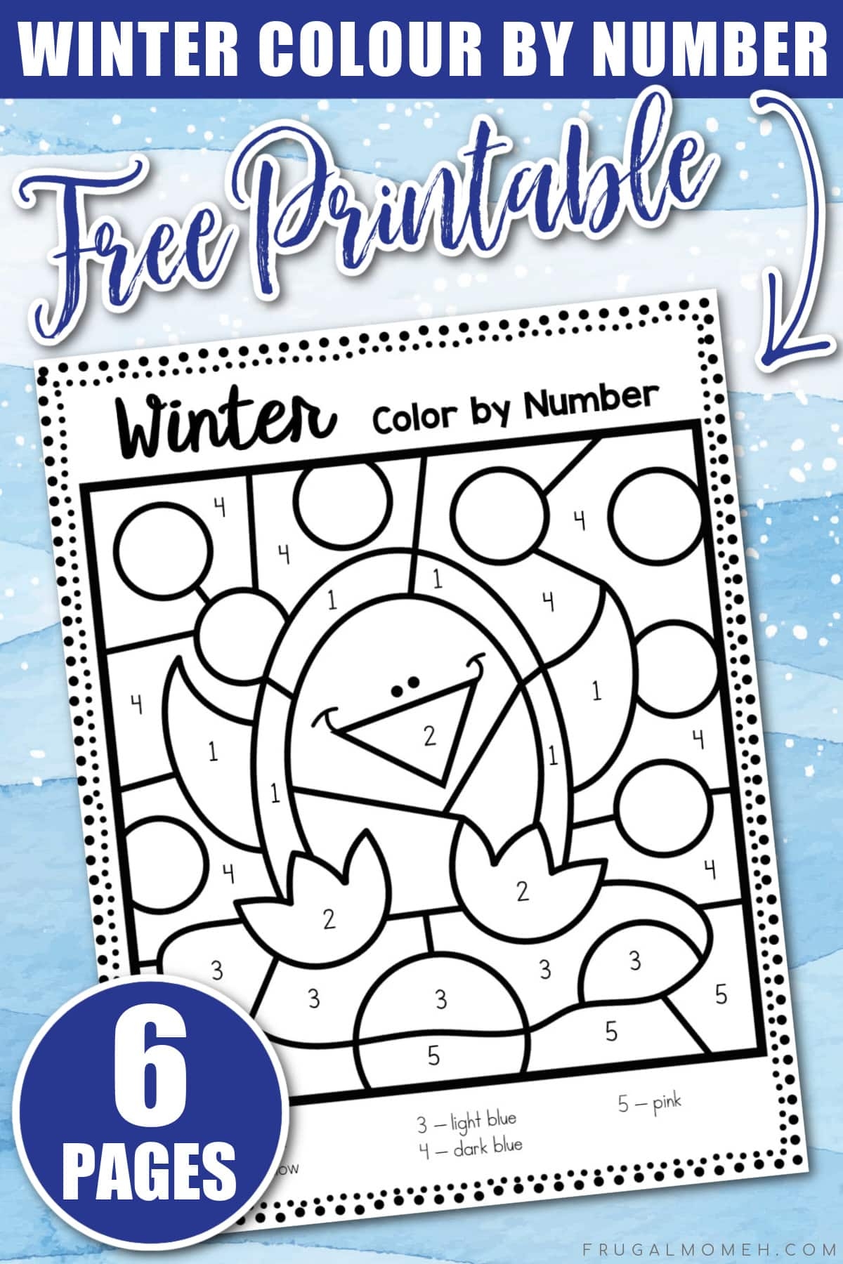 Free Printable Winter Color By Number