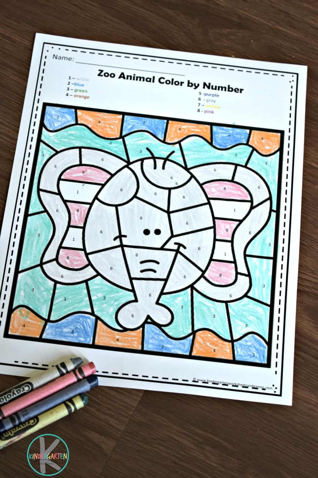 Free Printable Color By Number Kindergarten