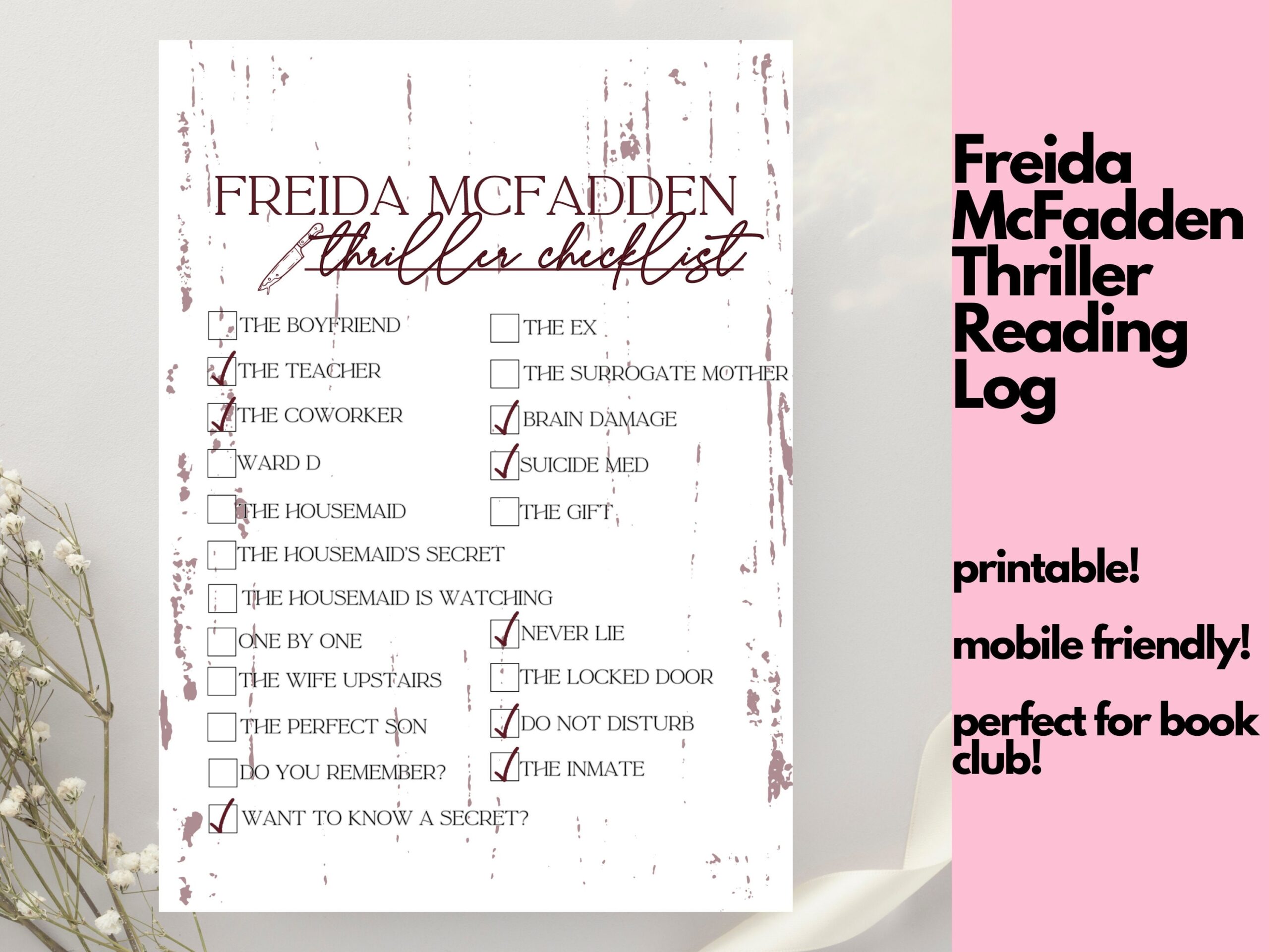 Printable List Of Freida Mcfadden Books