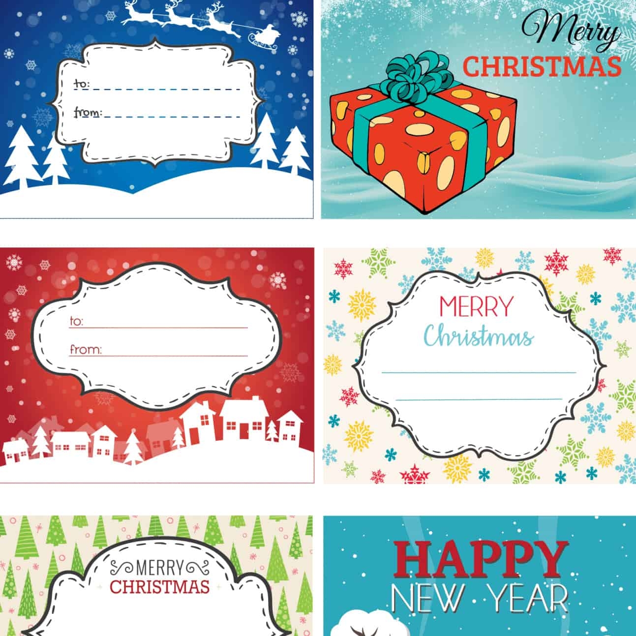 Fun And Colorful Christmas Labels Free Printables