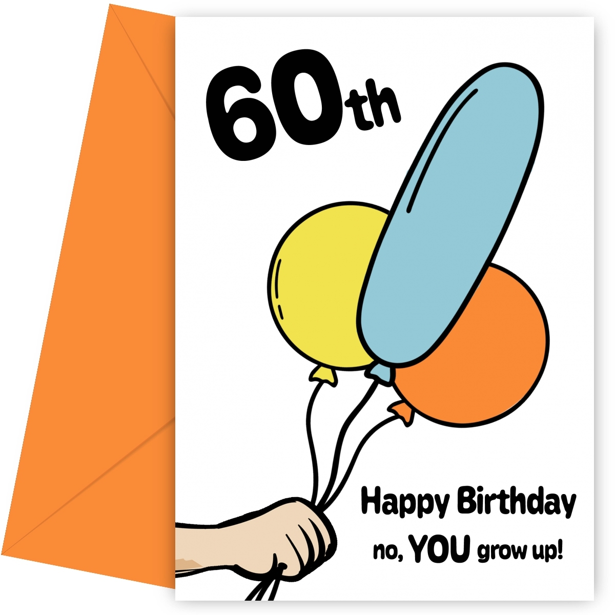Funny 60th Birthday Card Happy Birthday No YOU Grow Up Rude Birthday Card For Men Women HeyChimp