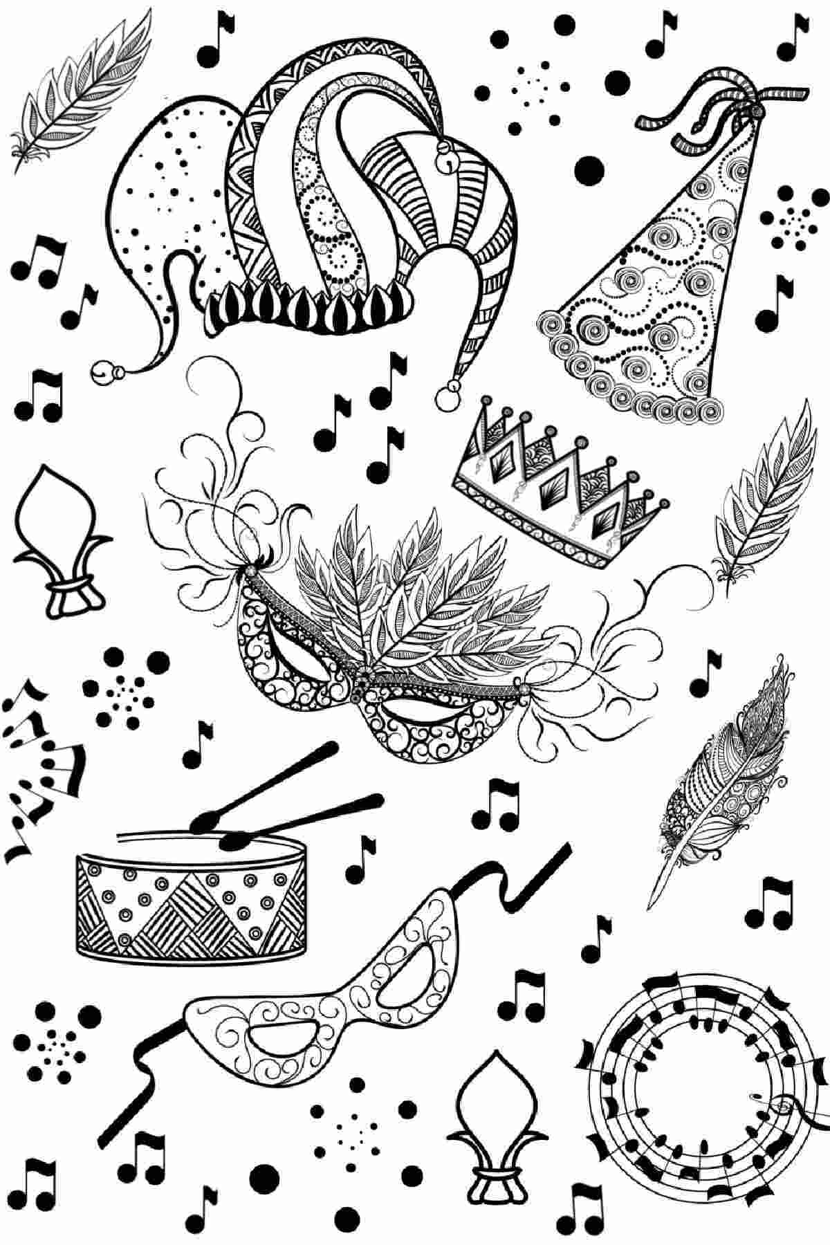 Free Printable Mardi Gras Coloring Pages