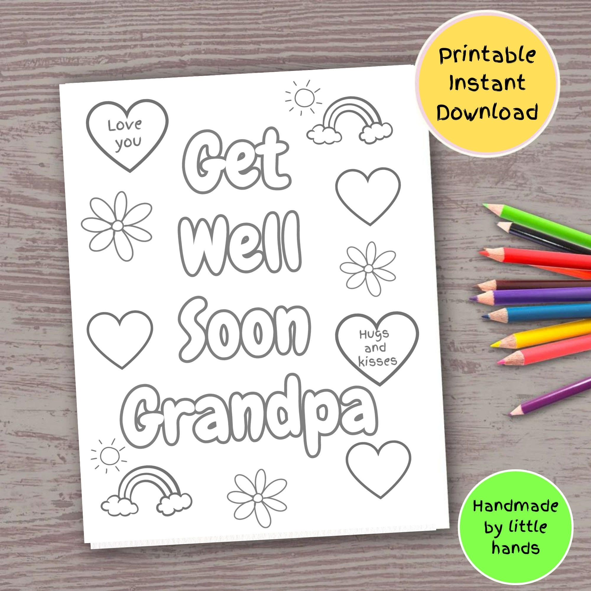 Get Well Soon Grandpa Printable Coloring Page For Kids Colouring 