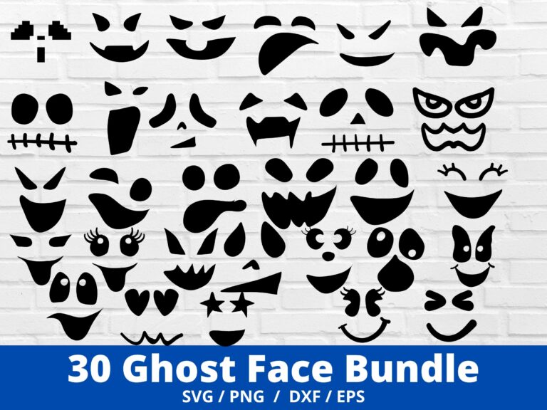 Ghost Face Svg Bundle Ghost Svg Face Svg Halloween Svg Halloween Faces Cricut Silhouette Cricut Svg Silhouette Svg Etsy