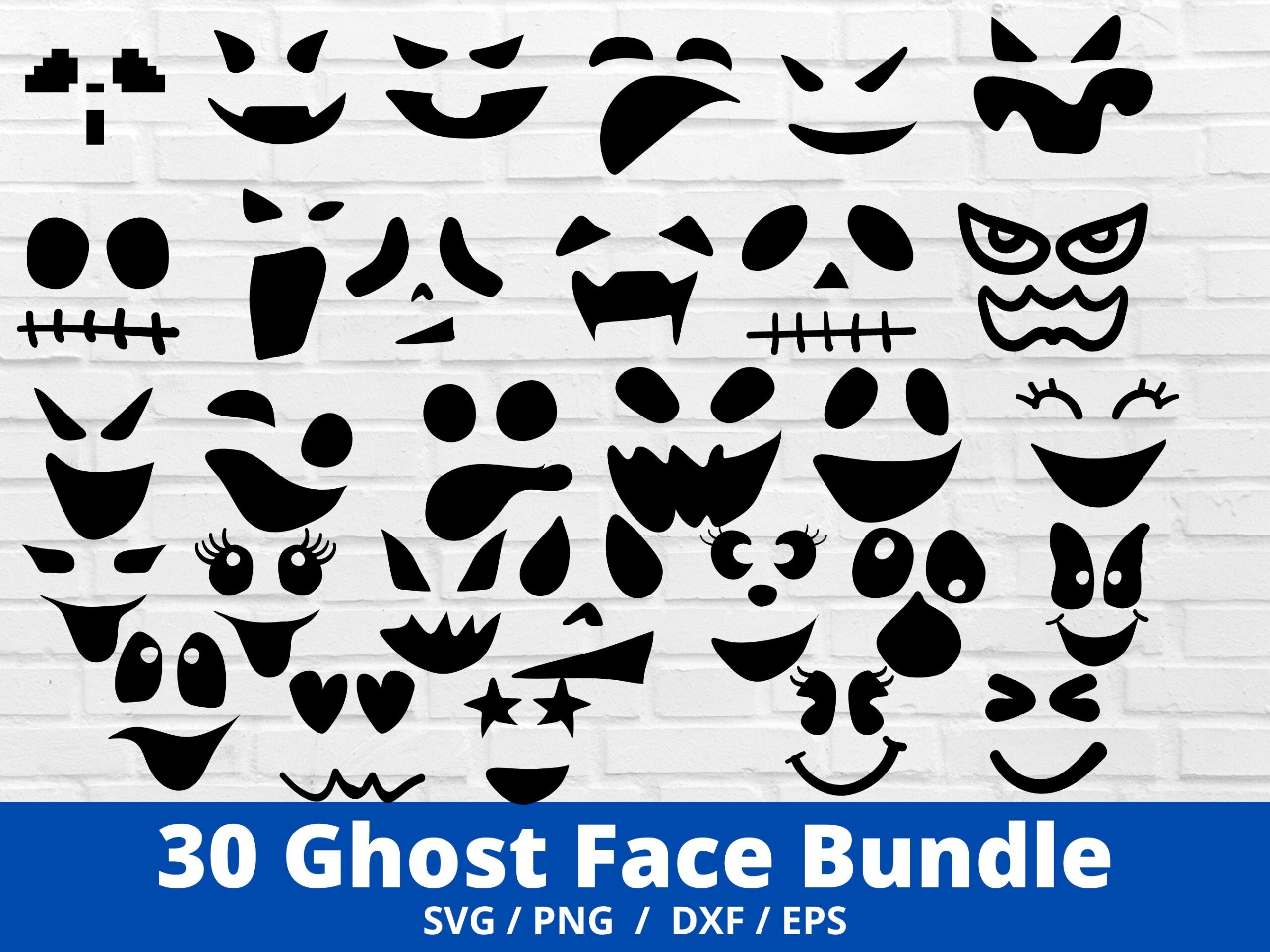Ghost Face Svg Bundle Ghost Svg Face Svg Halloween Svg Halloween Faces Cricut Silhouette Cricut Svg Silhouette Svg Etsy