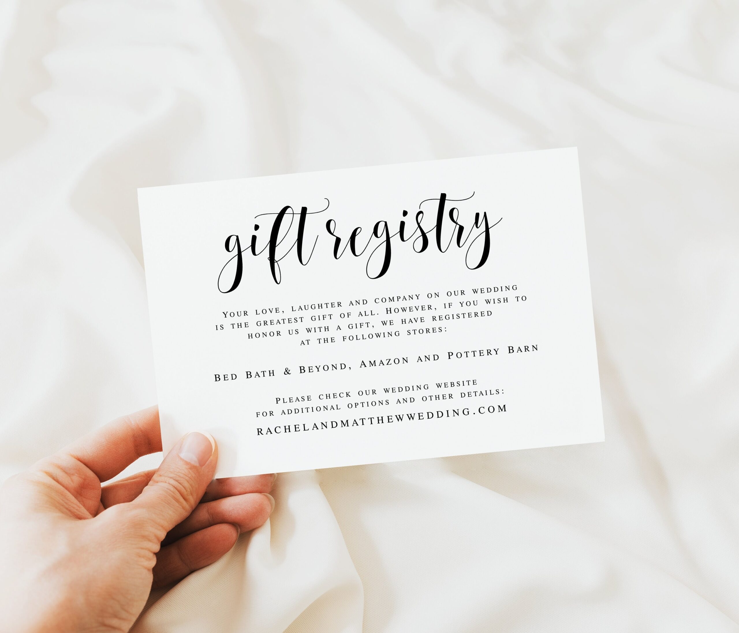 Gift Registry Card Template Wedding Enclosure Card Template 