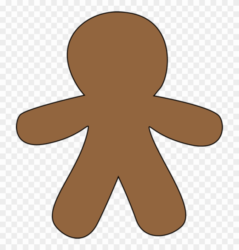 Gingerbread Man Clip Art Free Free Clipart Images Brown Gingerbread Man Template Png Download 2914487 PikPng