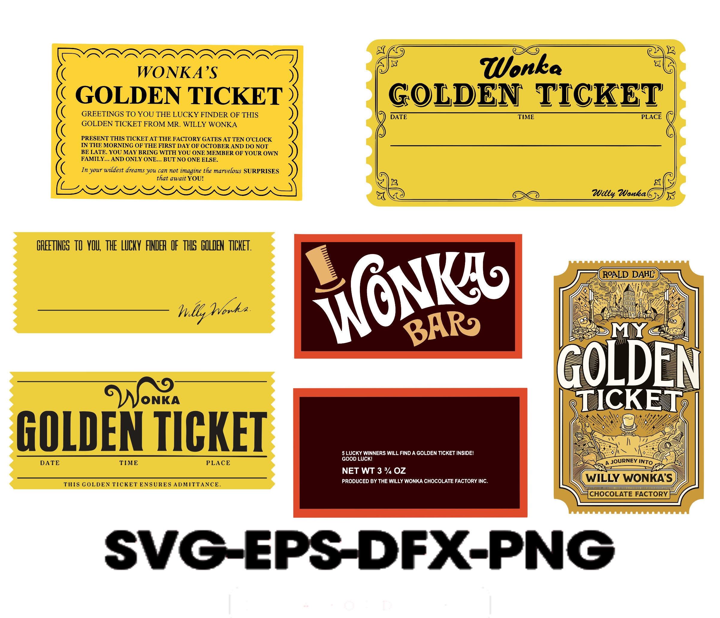 Free Printable Wonka Golden Ticket Template