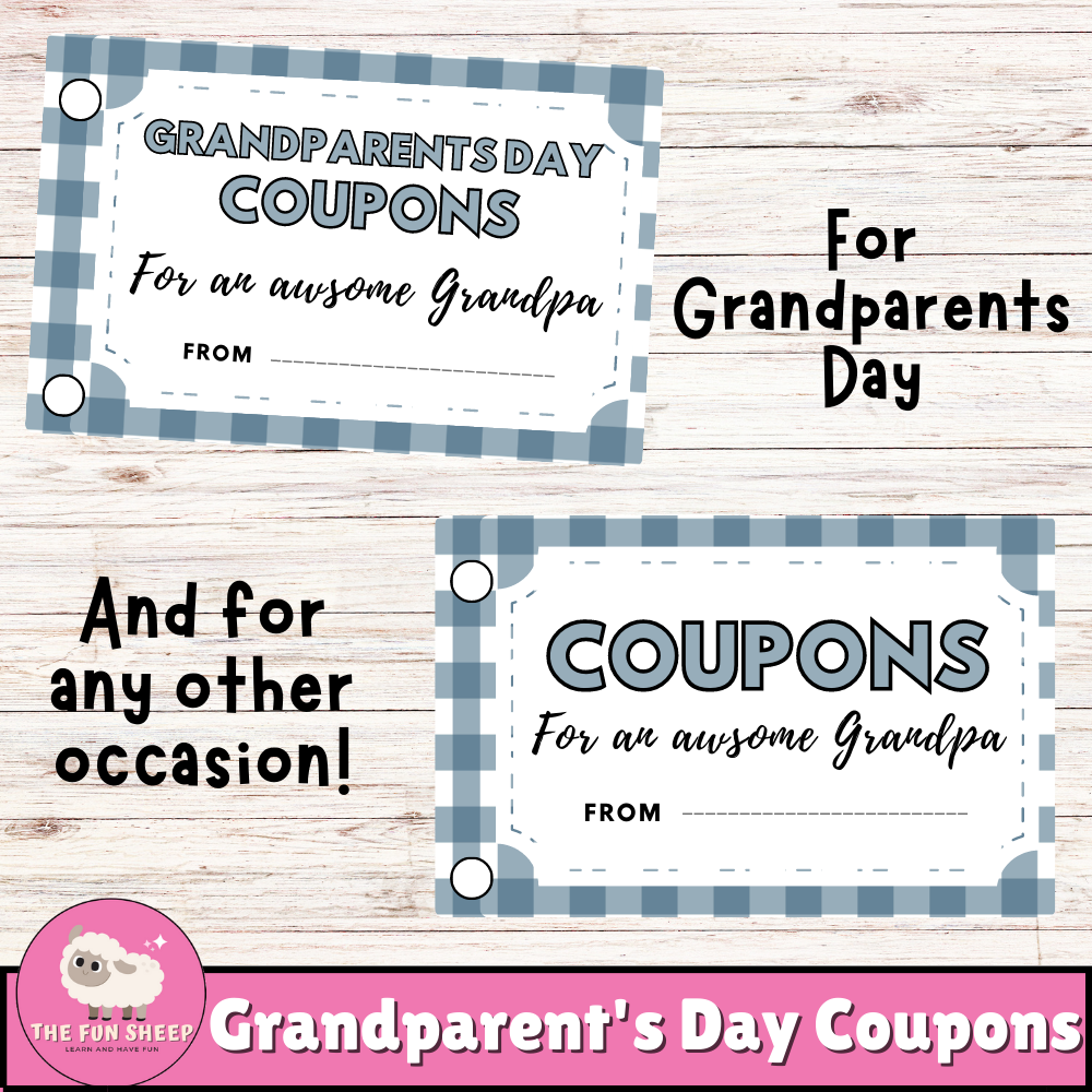 Grandparent s Day Coupon Book Coupons For Grandpa And Grandma Personalized Gift